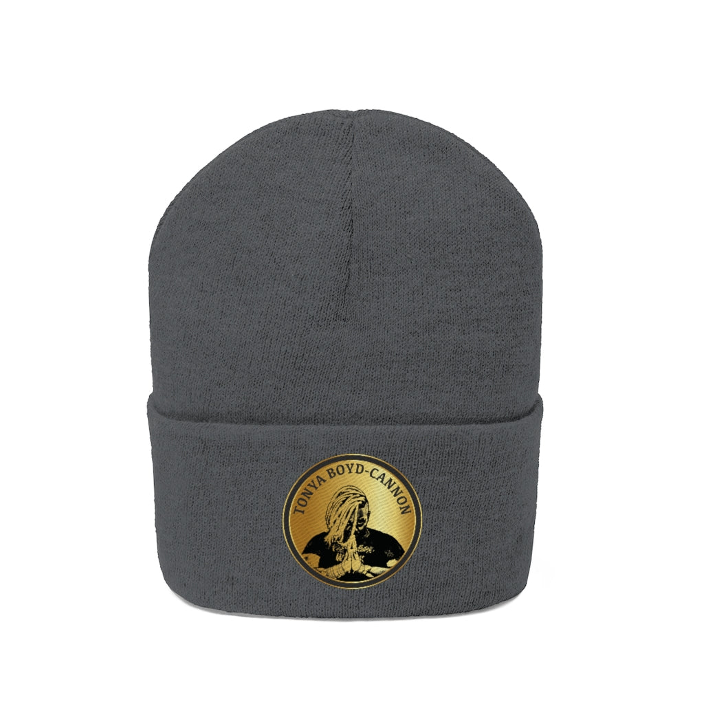 TBC GOLD Medallion Knit Beanie