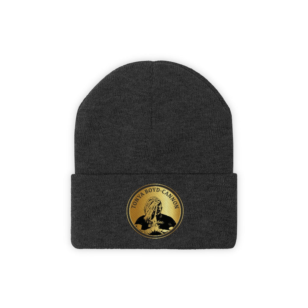 TBC GOLD Medallion Knit Beanie