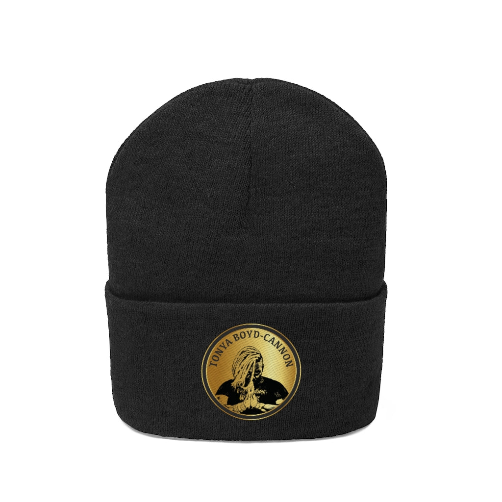 TBC GOLD Medallion Knit Beanie