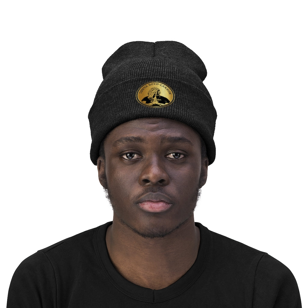 TBC GOLD Medallion Knit Beanie