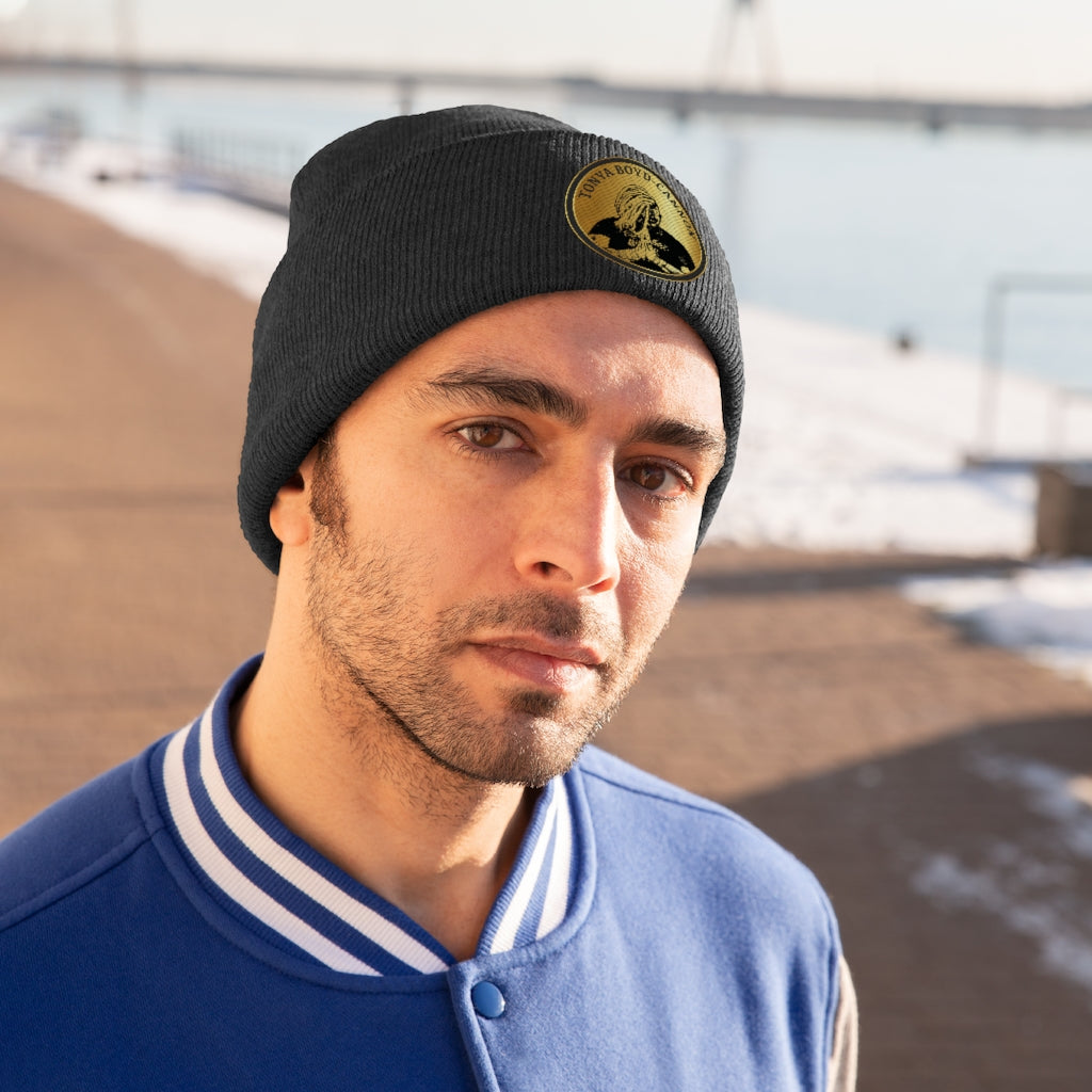 TBC GOLD Medallion Knit Beanie