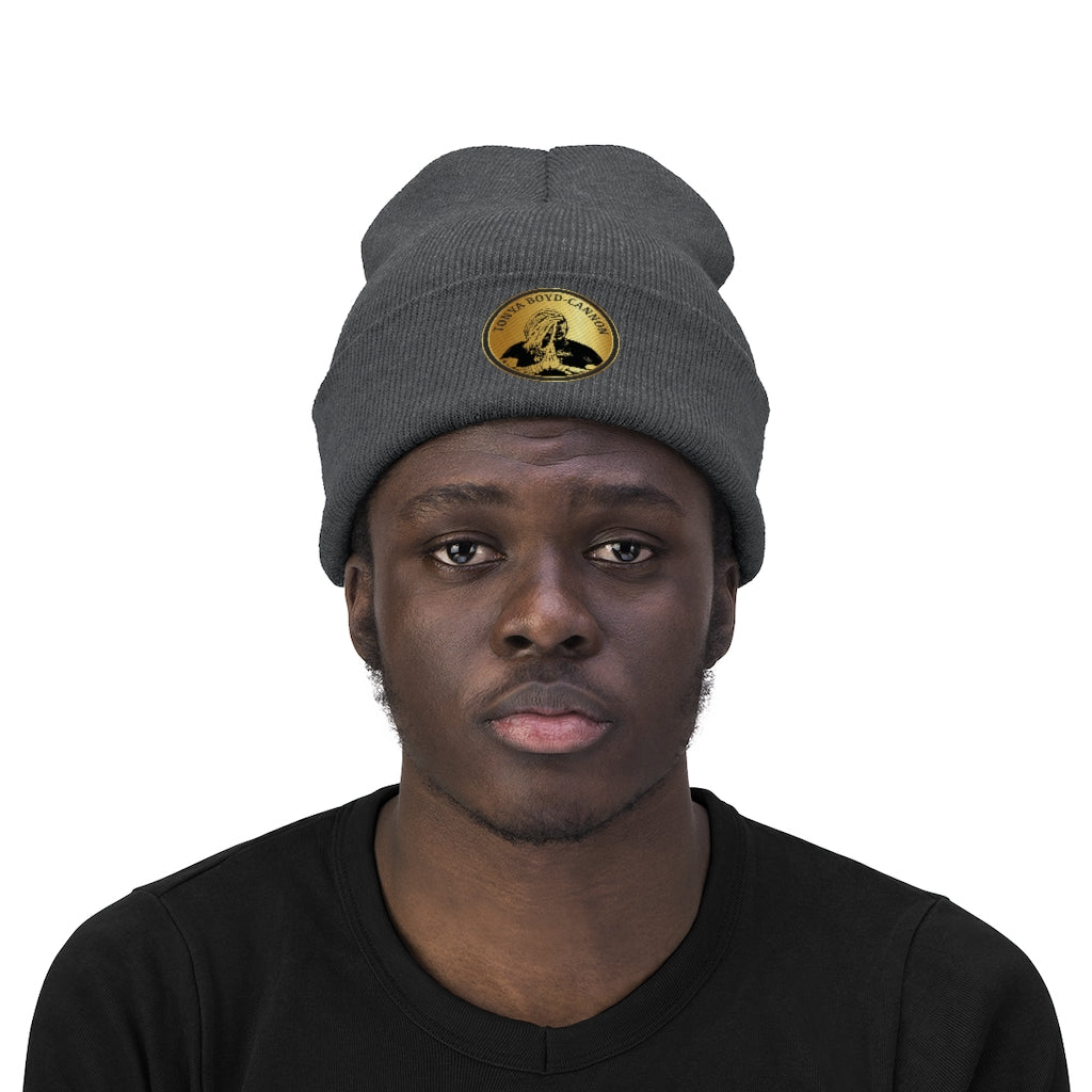 TBC GOLD Medallion Knit Beanie